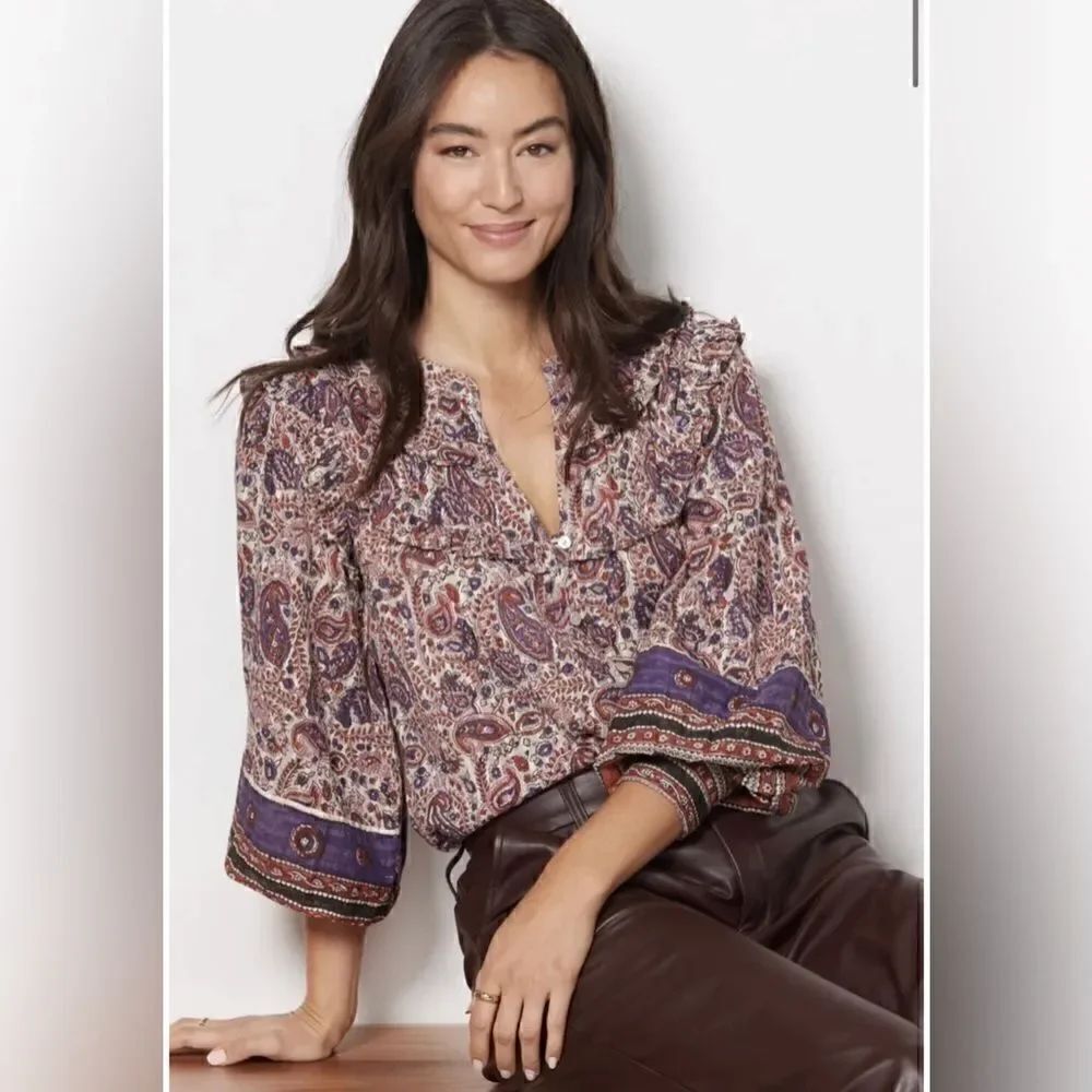 Cleobella Samara Ruffle Blouse Top - Organic Cotton